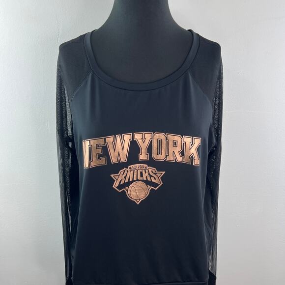 Touch Alyssa Milano New York Knicks Basketball Jersey Black Mesh Gold Sz XL NEW - Picture 3 of 13